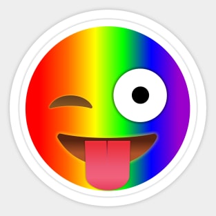 Winking Face with Tongue Emoji Gay | Pop Art Sticker